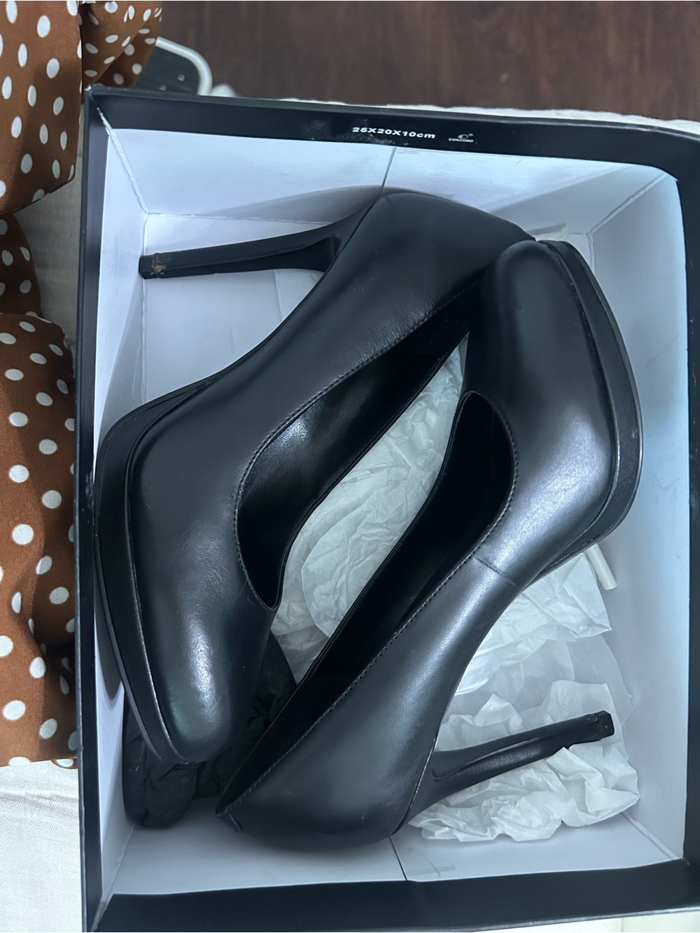Nine West Black Leather Platform Stiletto Pumps